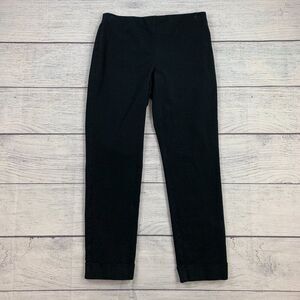 J. Jill sz 4 Pants Premium Bistretch Black Cropped Cuffed Pull on Inseam 26"